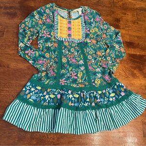 Matilda Jane Make Believe To the Castle Floral Dress green pink yellow size 4